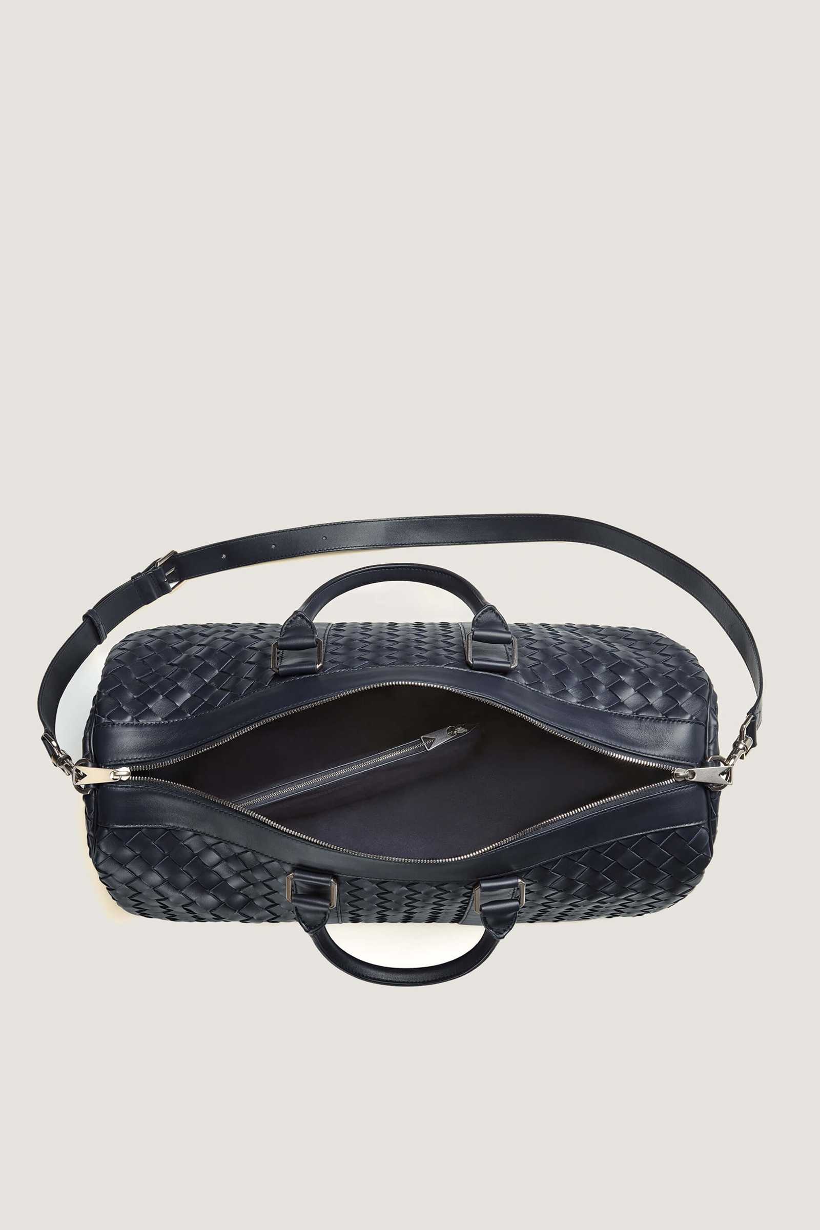 Woven Leather Duffle Bag
