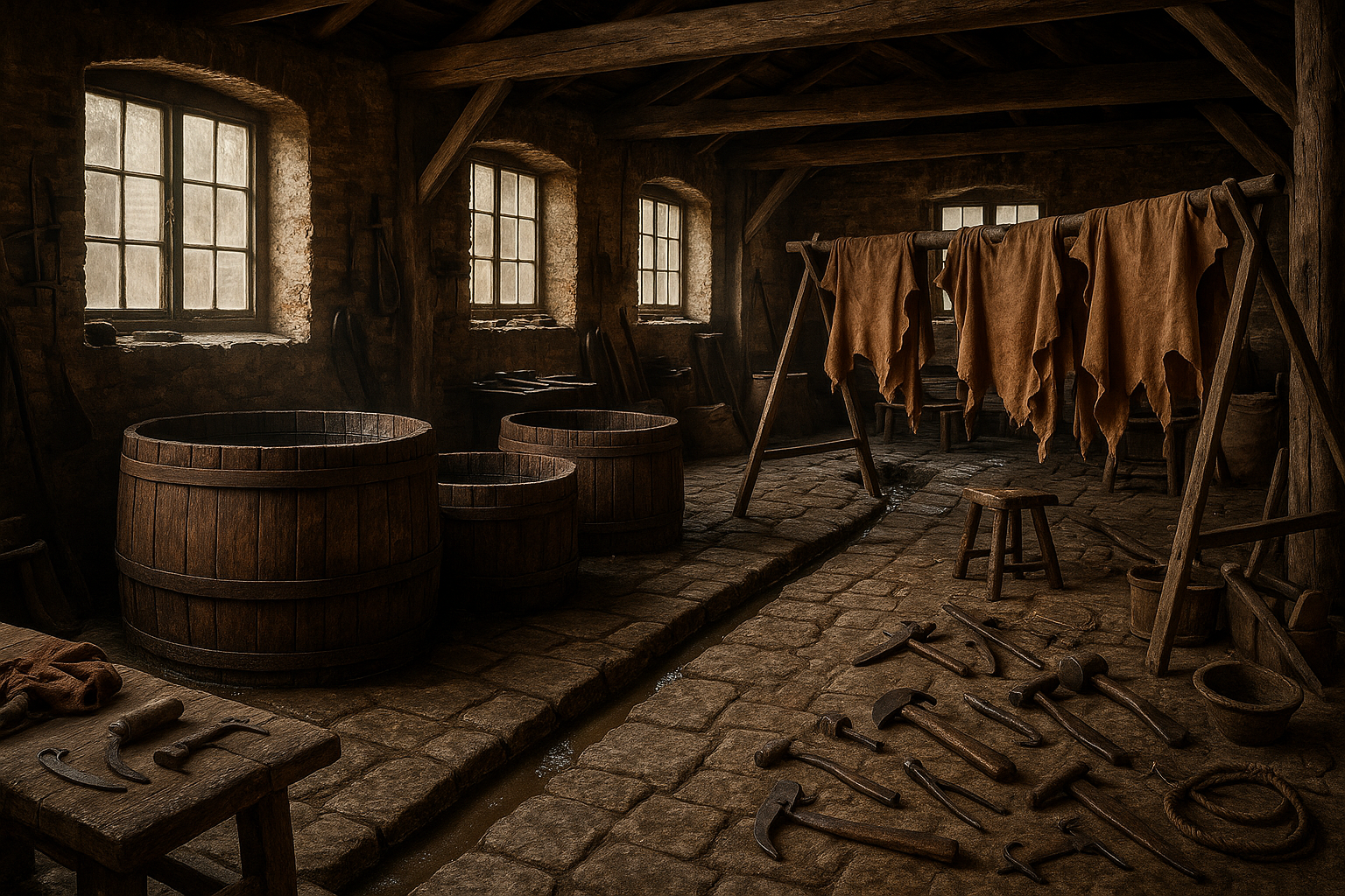 old leather tannery