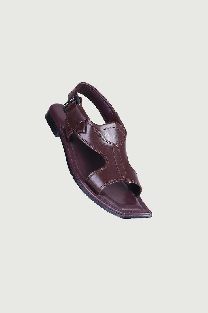 Step into tradition and luxury with the Mian Khan Panjadar Kohati Chappal in Walnut. by Novado