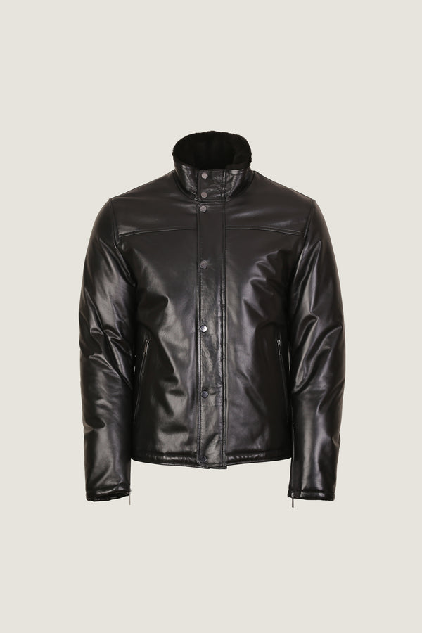 Puffer Leather Jacket